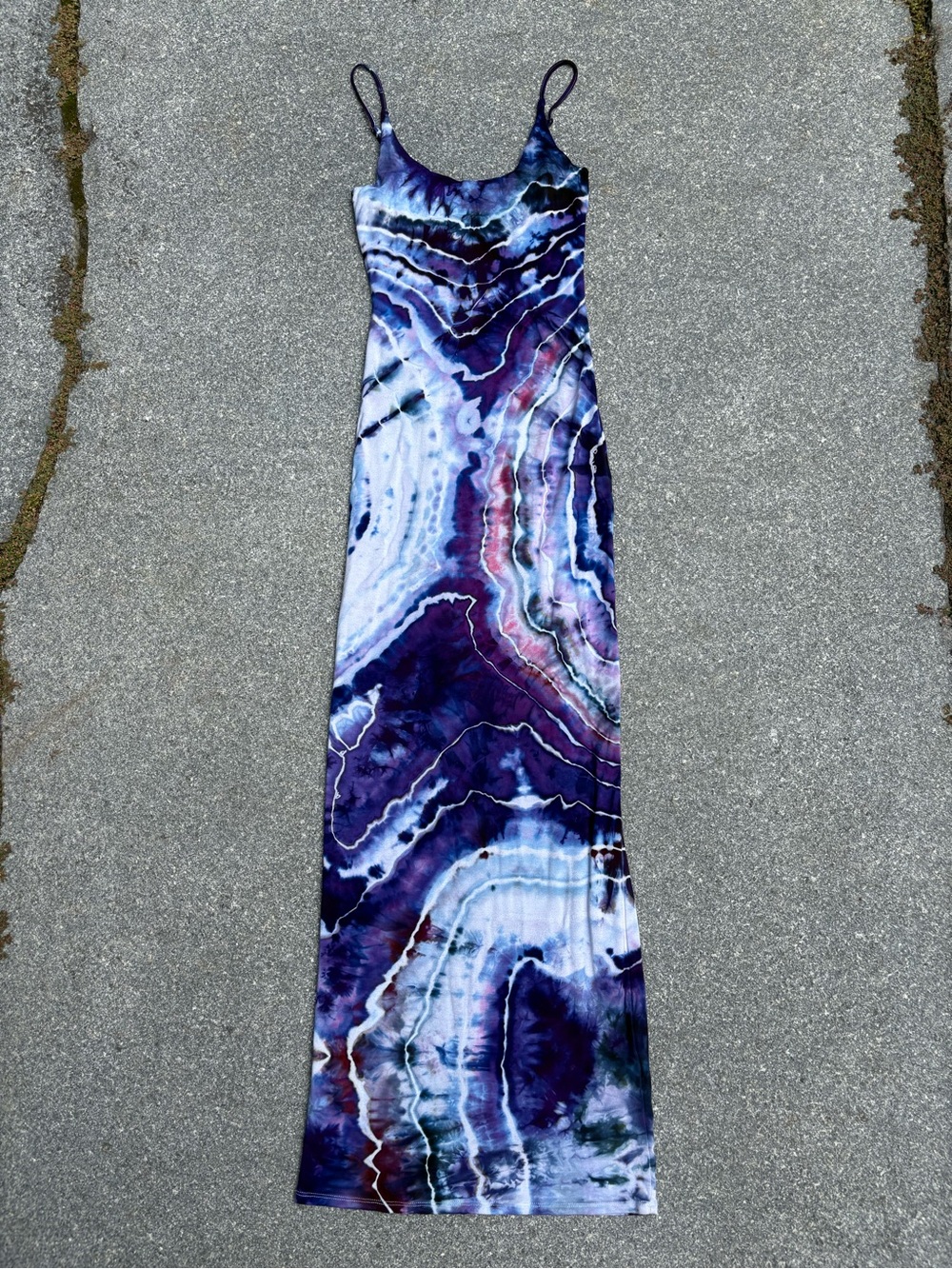 Purple Marble Print Maxi Dress by Katya Moon Dyes